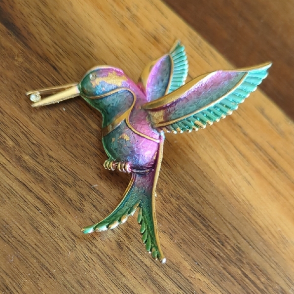 Colorful Hummingbird‎ Bird Pin - Picture 1 of 4